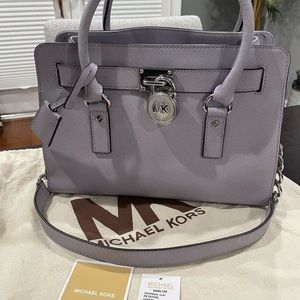 Michael Kors Lilac Hamilton Leather Satchel
